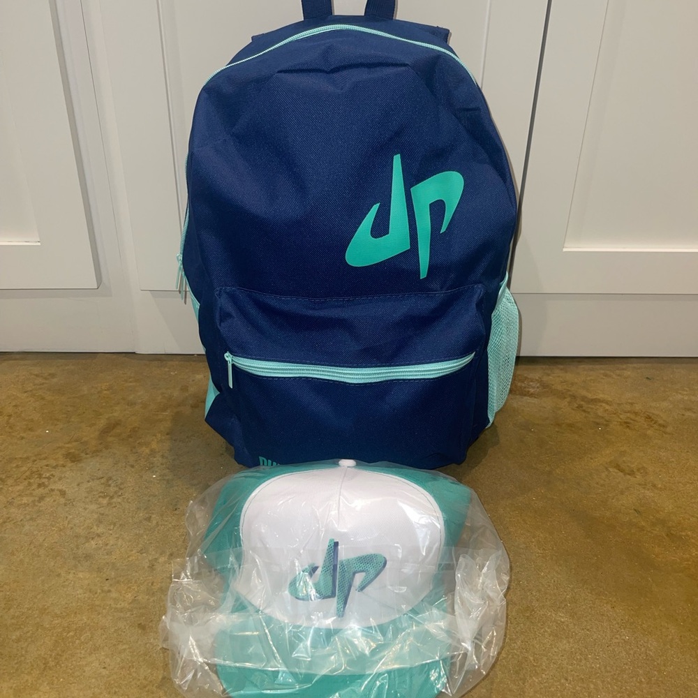 Brand new Dude Perfect back pack and hat